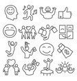 joy line icons set on white background vector image
