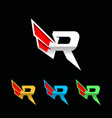 r letter wing logo design template vector image vector image