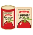 tin can with label tomato soup vector image