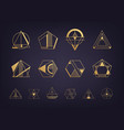 set of abstract geometric logos art deco vector image