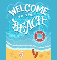 welcome to the beach hand drawn vector image vector image