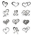 hearts tattoo set vector image