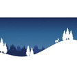 silhouette of hill landscape winter christmas vector image