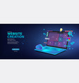 banner website development with laptop vector image vector image