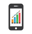 mobile phone with infographic chart diagram vector image vector image