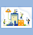 people using mobile apps for bookkeeping vector image
