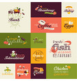 set flat design signs for food and drink vector image vector image