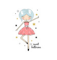 sweet ballerina girl for print vector image vector image