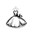 beautiful dress line vector image vector image