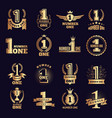 number one banners victory business achievement vector image vector image