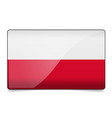 poland flag button with reflection and shadow vector image