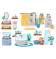 bathroom interior toilet room bath and laundry vector image