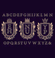 vintage initial logos kit coat of arms frames vector image
