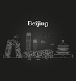 china beijing linear panoramic skyline vector image vector image