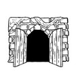 door of castle entrance to fairy tale fortress vector image