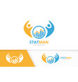 graph and people logo combination diagram vector image