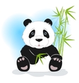 sitting panda with green bamboo vector image
