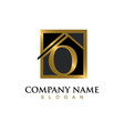 gold letter o house logo vector image vector image