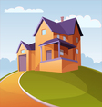 house on the hill vector image vector image