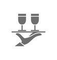 hand holds two glasses grey icon vector image vector image