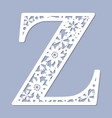 laser cutting pattern letter z vector image vector image