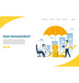 risk management website landing page design vector image