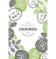 hand drawn sketch style cherimoya banner organic vector image