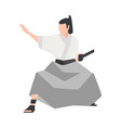 samurai warrior isolated on white background vector image vector image