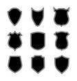 shield shapes crest and badge security set vector image vector image
