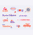 valentine day stickers and elements love concept vector image