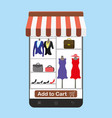 smartphones with shopping screen application vector image vector image