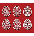 easter eggs set white abstract ornamental flower vector image vector image