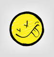 graffiti emoticon smiling face painted spray vector image