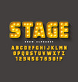 retro cinema alphabet design cabaret led lamps vector image vector image