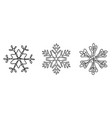 continuous line drawing set snowflakes winter vector image vector image