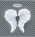 3d white realistic layered paper cut angel vector image vector image