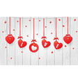valentines decorative hearts vector image vector image