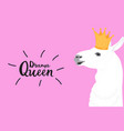alpaca in a golden crown fun quote drama queen vector image vector image