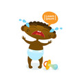 cute baby boy african american cry toddler cartoon vector image