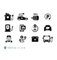 electro car icons collection vector image