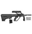 graphic detailed modern automatic bullpup rifle vector image vector image
