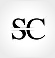 initial letter sc logo design template vector image