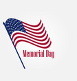 memorial day american flag on white background vector image