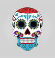 mexican skull skeleton cartoon vector image