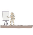one single line drawing cosmonaut giving business vector image vector image