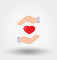 heard in a hand charity mercy icon vector image