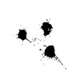set black drops paint inks on white vector image