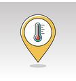 thermometer heat hot pin map icon weather vector image