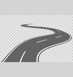 Winding road highway path long street Royalty Free Vector
