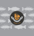 banner for seafood restaurant with sailboat vector image